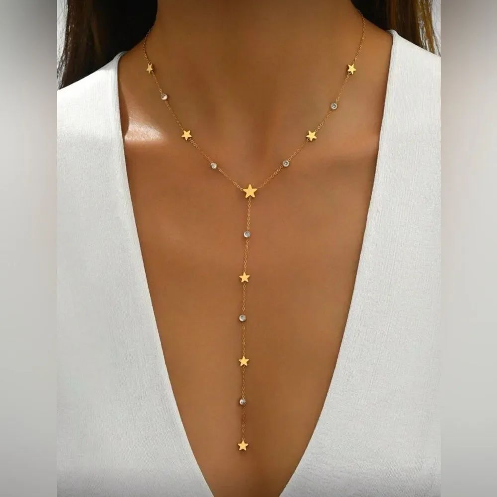 Star Lariat Necklace Q705